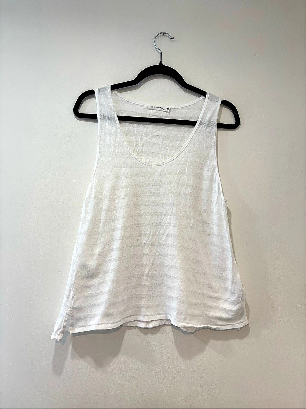 rag & bone Camden Tank Striped Tank in White Size Medium